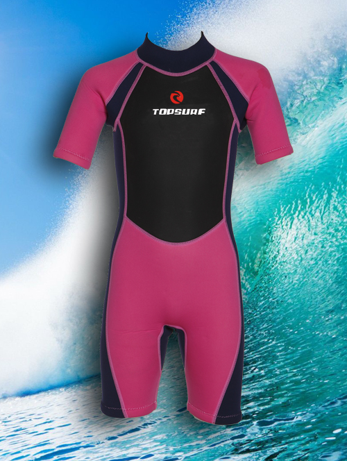 Kids wetsuit shorty Pink