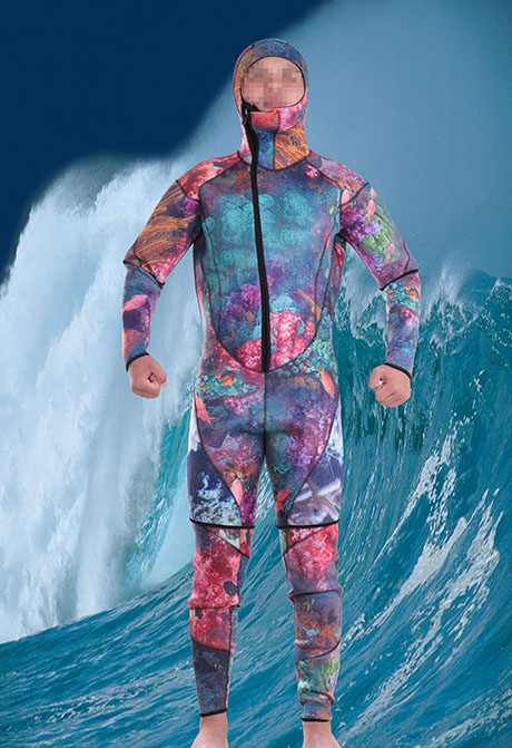 Camouflage diving wetsuit